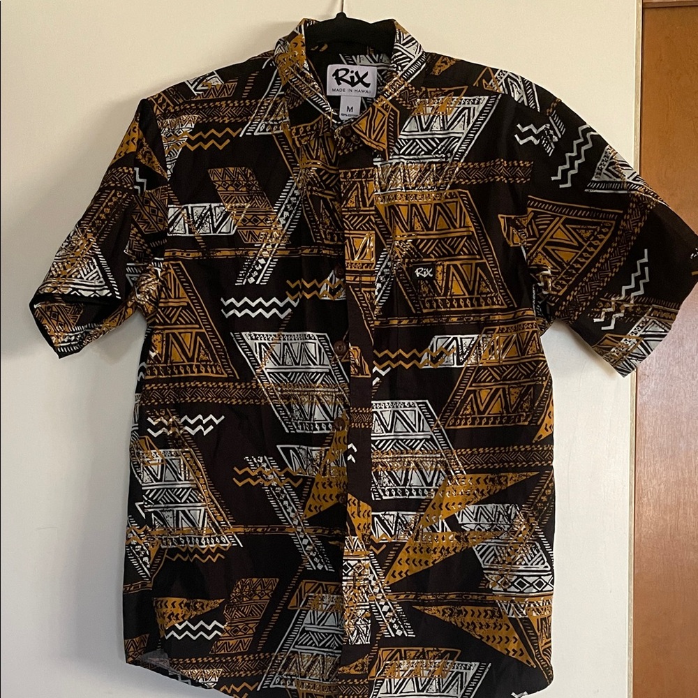Men's Geometric Brown and Black Shirt